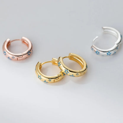 Kék csillagok ezüst fülbevaló - Eyla Jewelry