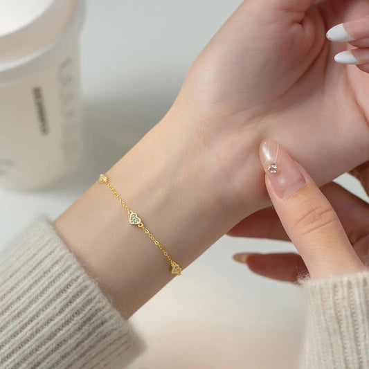 Káprázó szeretet aranyozott ezüst karkötő - Eyla Jewelry