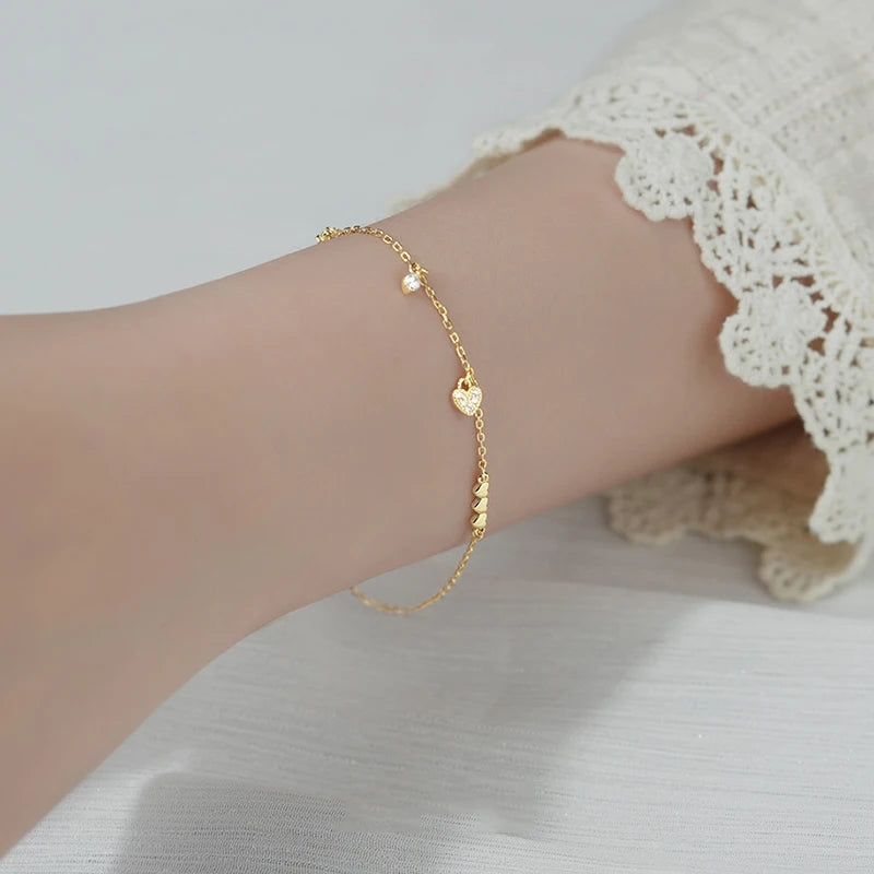 Letisztult szivecskés ezüst karkötő - Eyla Jewelry