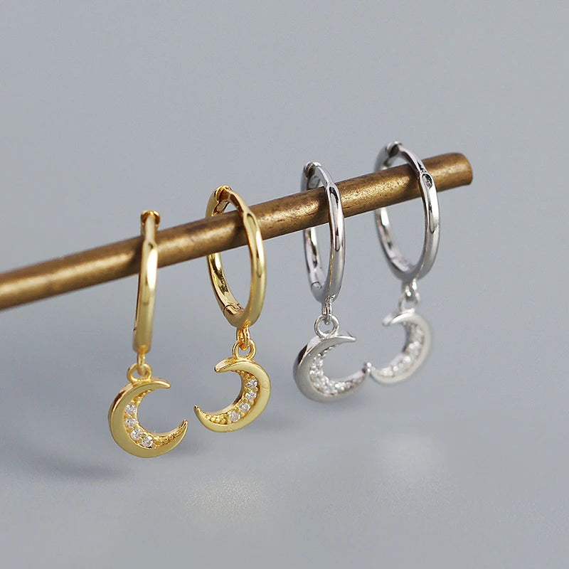 Ragyogó hold ezüst fülbevaló - Eyla Jewelry