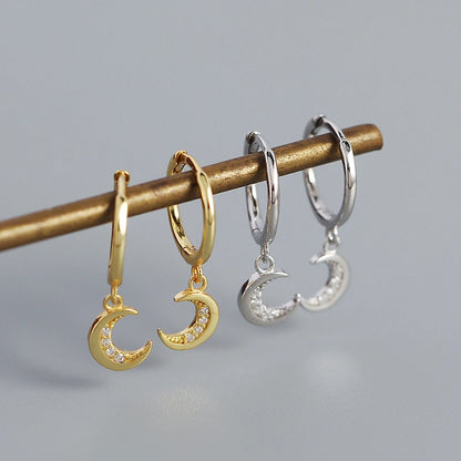 Ragyogó hold ezüst fülbevaló - Eyla Jewelry