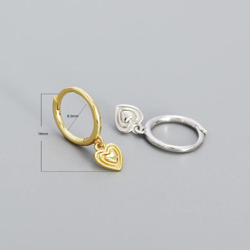 Letisztult szivecskés ezüst fülbevaló - Eyla Jewelry