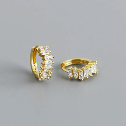 Hullámzó kristályos ezüst fülbevaló - Eyla Jewelry