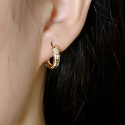 Barázdált rusztikus ezüst fülbevaló