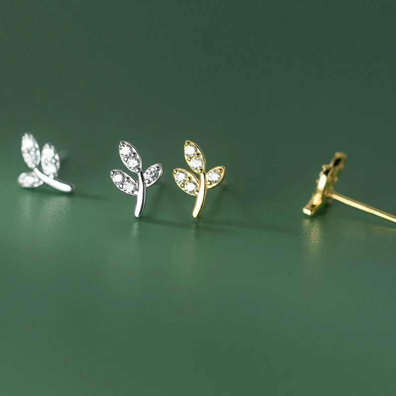 Tündöklő levél ezüst fülbevaló - Eyla Jewelry