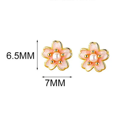 Színes virágos aranyozott ezüst fülbevaló