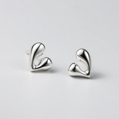 Különleges szív ezüst fülbevaló - Eyla Jewelry