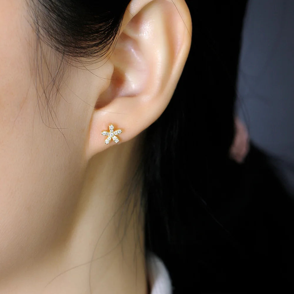 Ragyogó virág ezüst fülbevaló