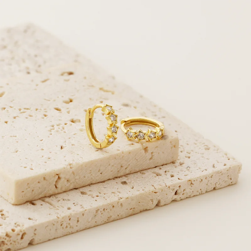 Csillagos ezüst fülbevaló - Eyla Jewelry