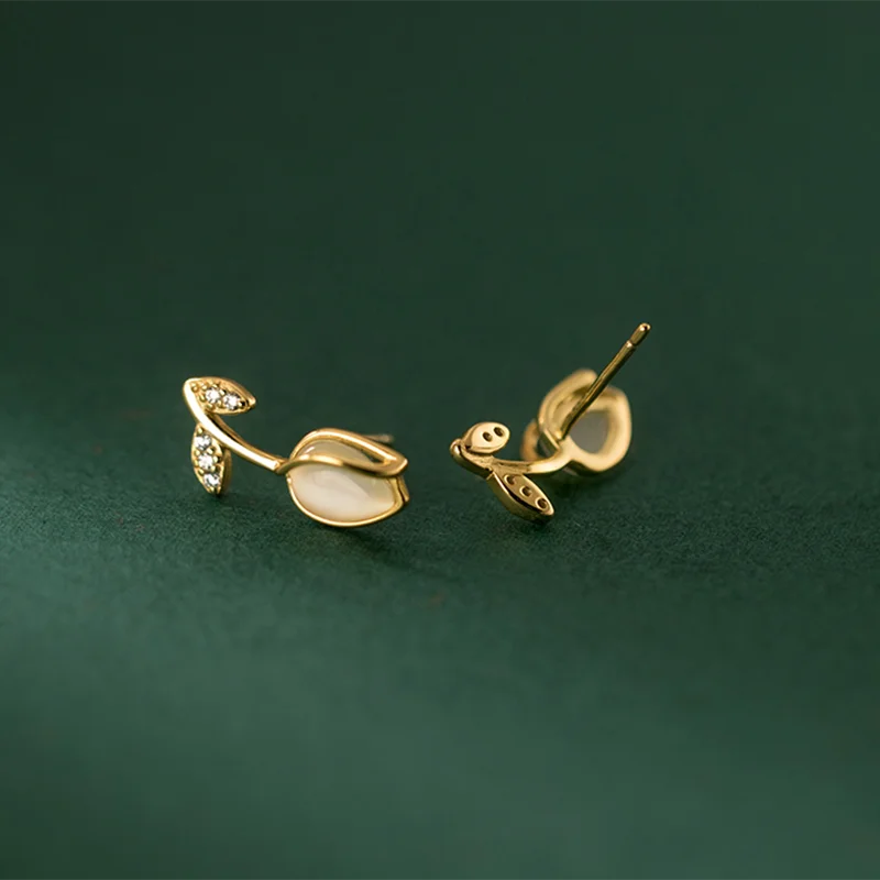 Különleges tulipános ezüst fülbevaló - Eyla Jewelry