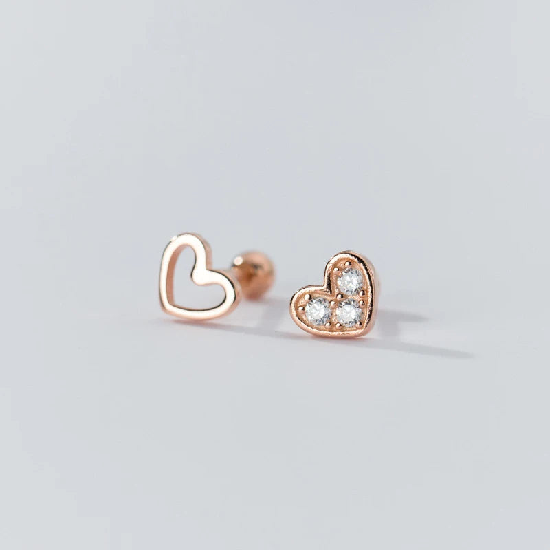 Asszimetrikus szív ezüst fülbevaló - Eyla Jewelry