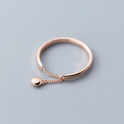 Minimalista láncos ezüst gyűrű - Eyla Jewelry