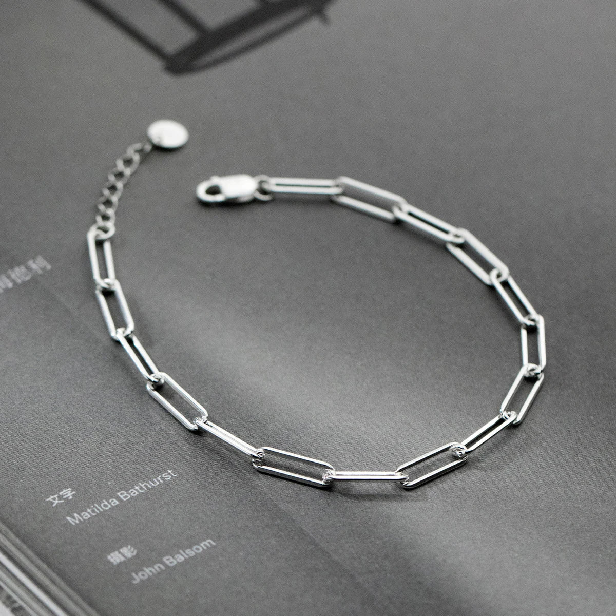 Lánc hatású ezüst karkötő