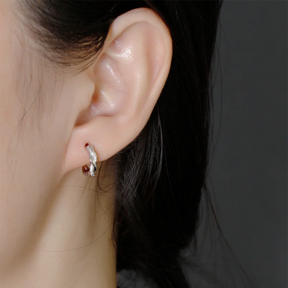 Francia csavart ragyogás sterling ezüst fülbevaló - Eyla Jewelry