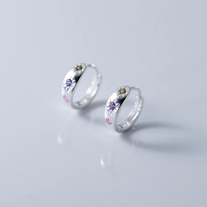 Színes ragyogás ezüst fülbevaló - Eyla Jewelry