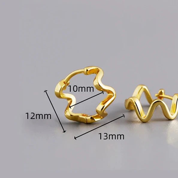 Különleges hullámos ezüst fülbevaló