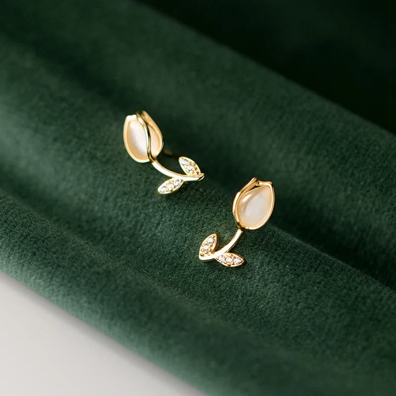 Különleges tulipános ezüst fülbevaló - Eyla Jewelry