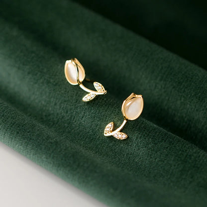 Különleges tulipános ezüst fülbevaló - Eyla Jewelry