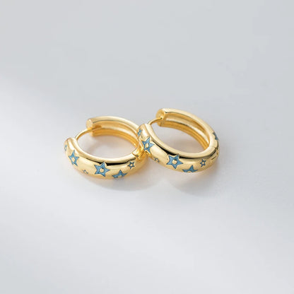 Kék csillagok ezüst fülbevaló - Eyla Jewelry