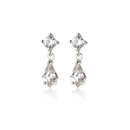 Ragyogó rombusz ezüst fülbevaló - Eyla Jewelry