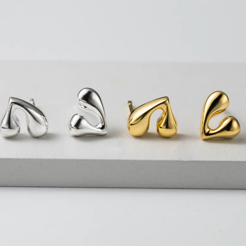 Különleges szív ezüst fülbevaló - Eyla Jewelry