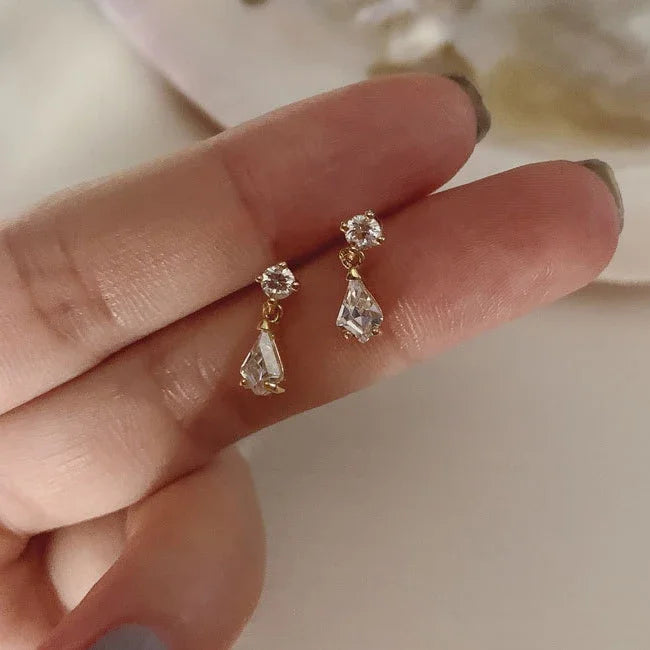 Ragyogó rombusz ezüst fülbevaló - Eyla Jewelry