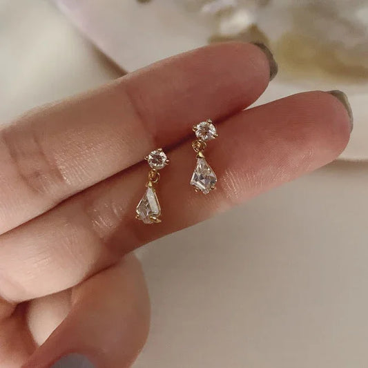 Ragyogó rombusz ezüst fülbevaló - Eyla Jewelry