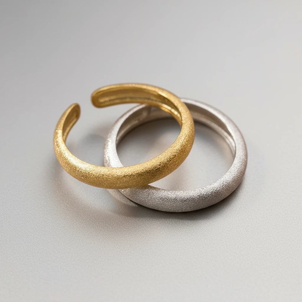 Homok hatású ezüst gyűrű