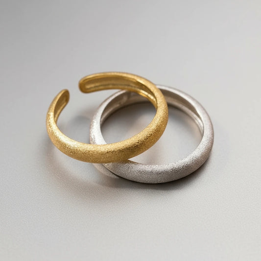 Homok hatású ezüst gyűrű