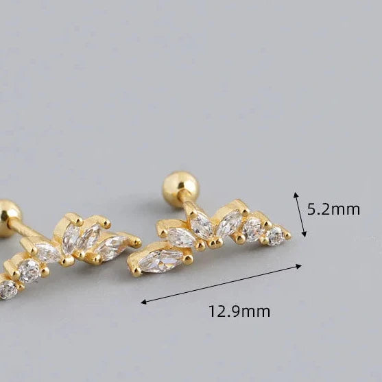 Ragyogó korona ezüst fülbevaló