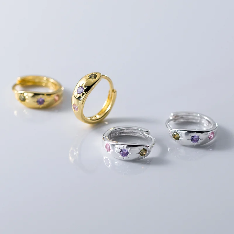 Színes ragyogás ezüst fülbevaló - Eyla Jewelry