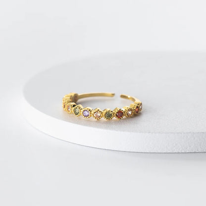 Színes varázs aranyozott ezüst gyűrű - Eyla Jewelry