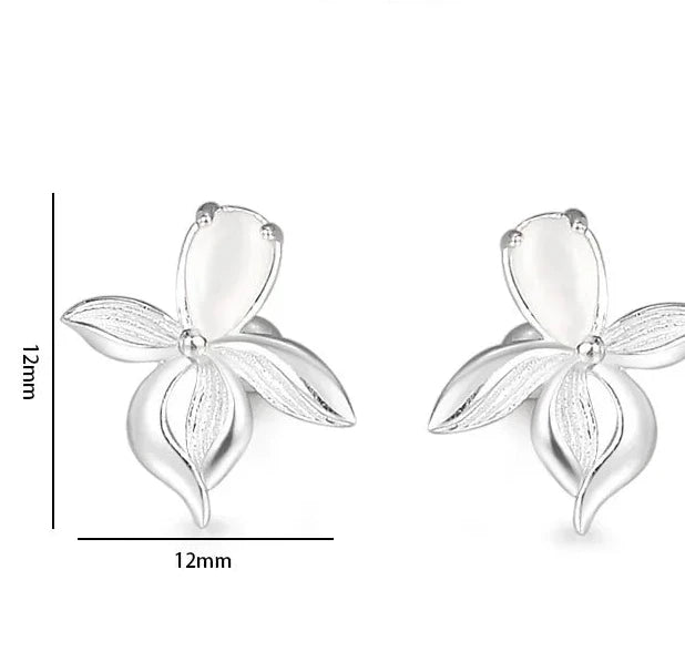 Orchidea ezüst fülbevaló