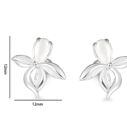Orchidea ezüst fülbevaló