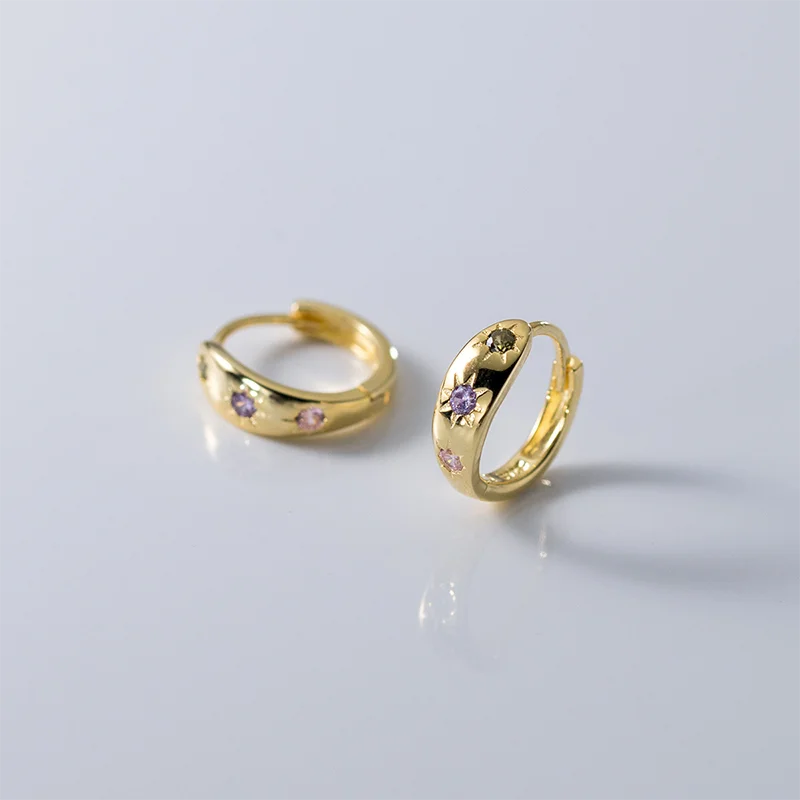 Színes ragyogás ezüst fülbevaló - Eyla Jewelry