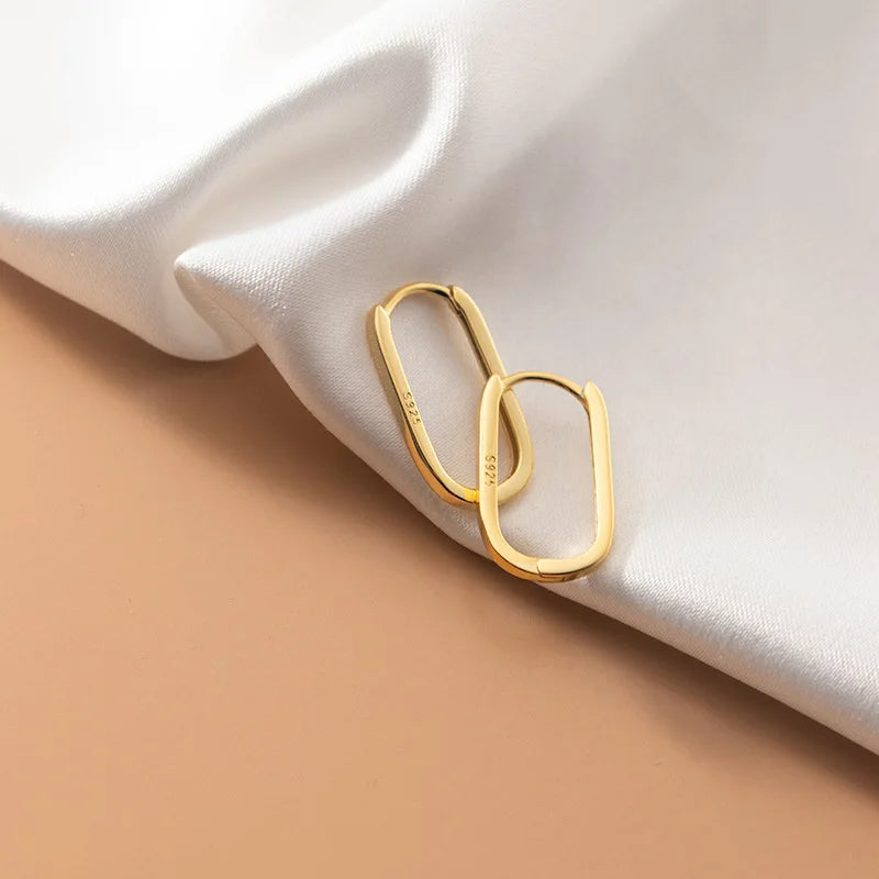 Nagy méretű ovális ezüst fülbevaló - Eyla Jewelry