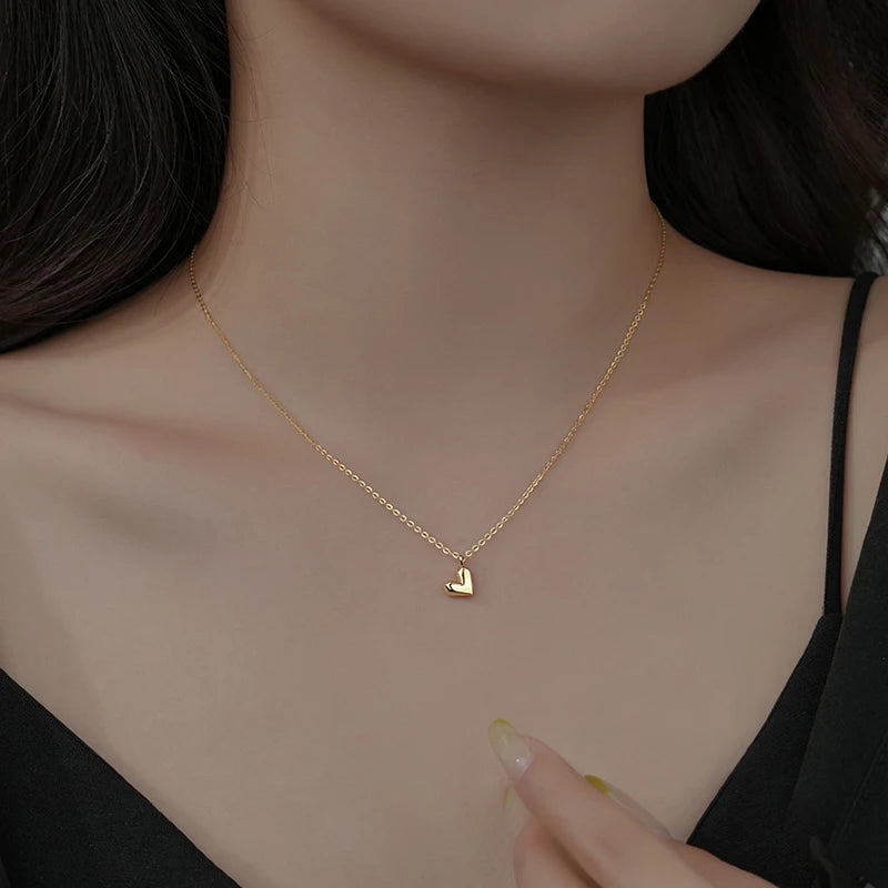 Minimalista szív ezüst nyaklánc - Eyla Jewelry