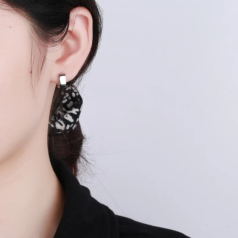 Négyzet ezüst fülbevaló - Eyla Jewelry