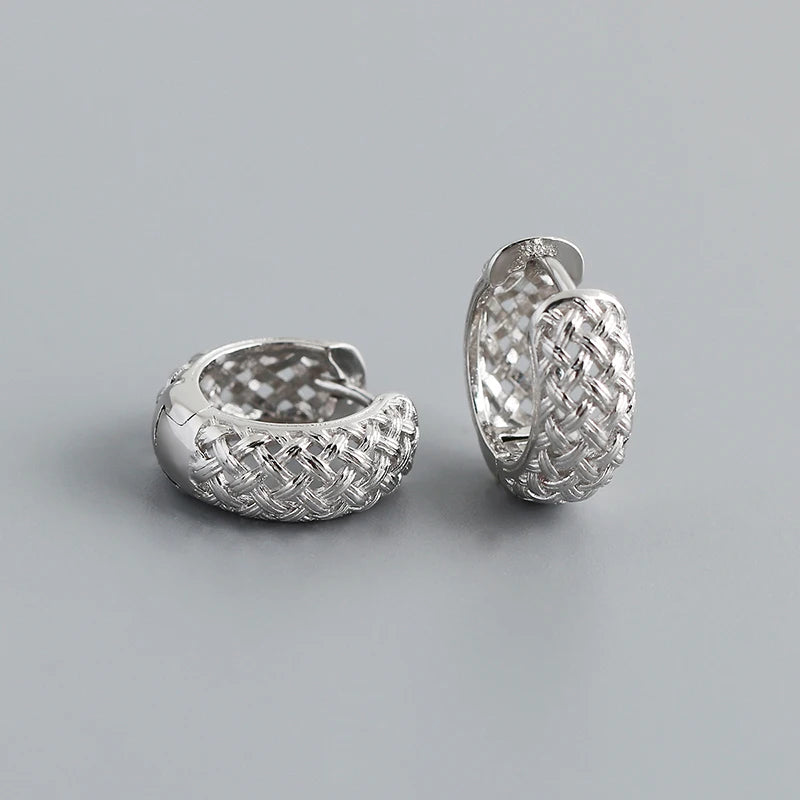 Szövött álom ezüst fülbevaló - Eyla Jewelry