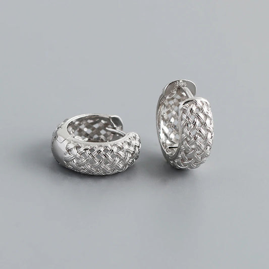 Szövött álom ezüst fülbevaló - Eyla Jewelry