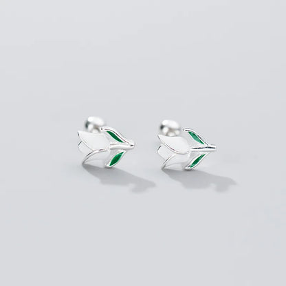 Colorful Tulip Silver Earrings