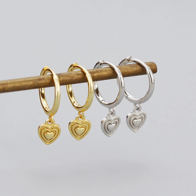 Letisztult szivecskés ezüst fülbevaló - Eyla Jewelry