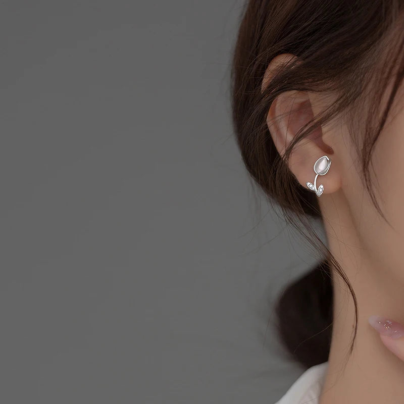 Különleges tulipános ezüst fülbevaló - Eyla Jewelry