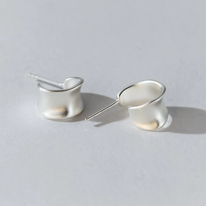 Minimalista természetes ezüst fülbevaló - Eyla Jewelry