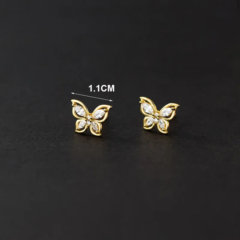 Kicsi pillangós ezüst fülbevaló