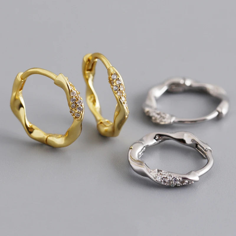 Francia stílusú csavart ezüst fülbevaló - Eyla Jewelry