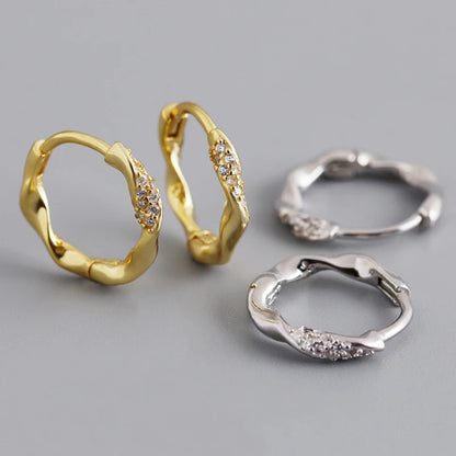 Francia stílusú csavart ezüst fülbevaló - Eyla Jewelry