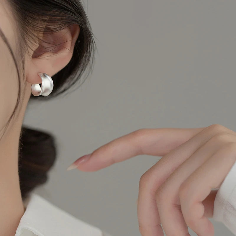 Minimalista természetes ezüst fülbevaló - Eyla Jewelry