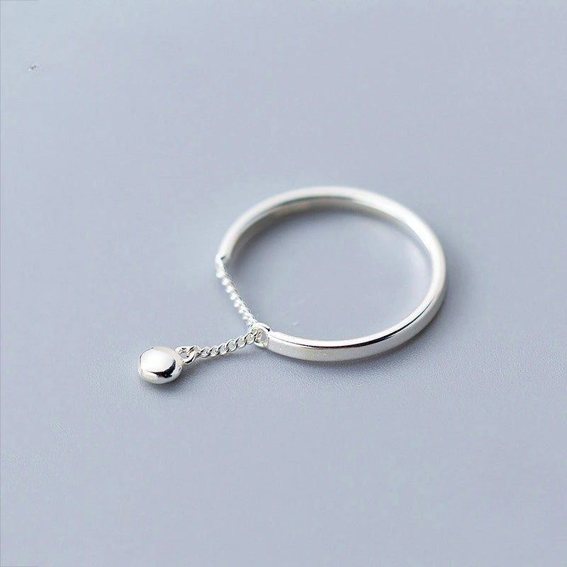 Minimalista láncos ezüst gyűrű - Eyla Jewelry
