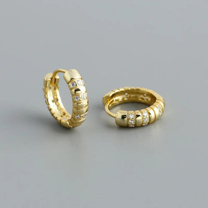 Barázdált rusztikus ezüst fülbevaló